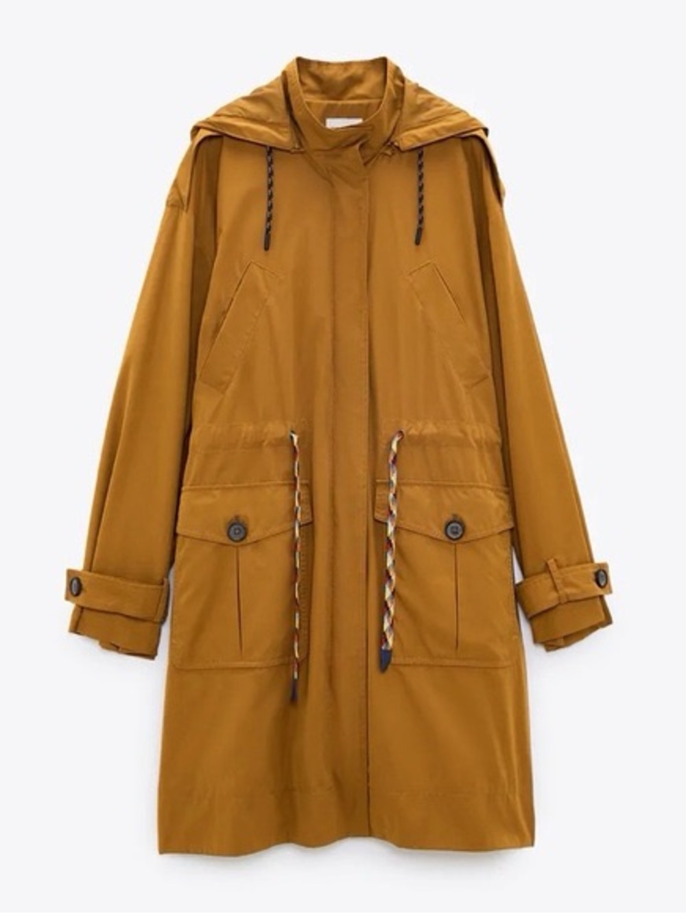 Zara Mustard Hooded Utility Jacket